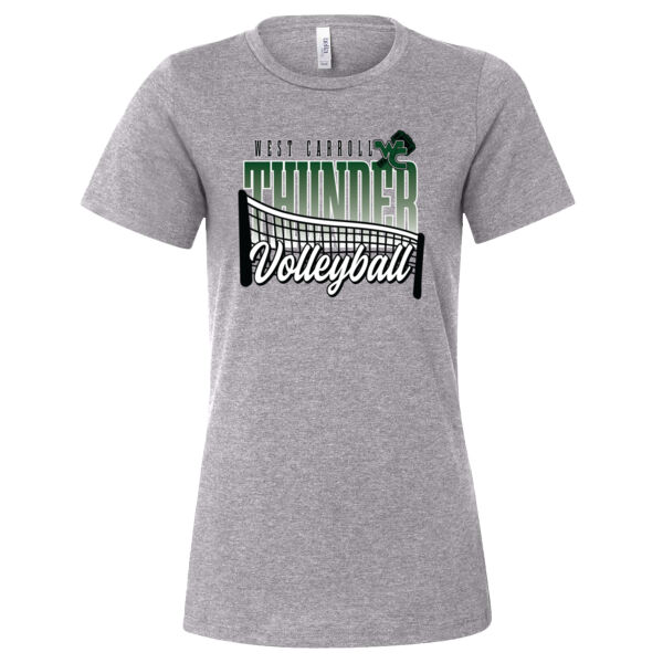 West Carroll JH Volleyball 2026 Logo 1 - Women’s Relaxed Fit Heather CVC Tee Thumbnail