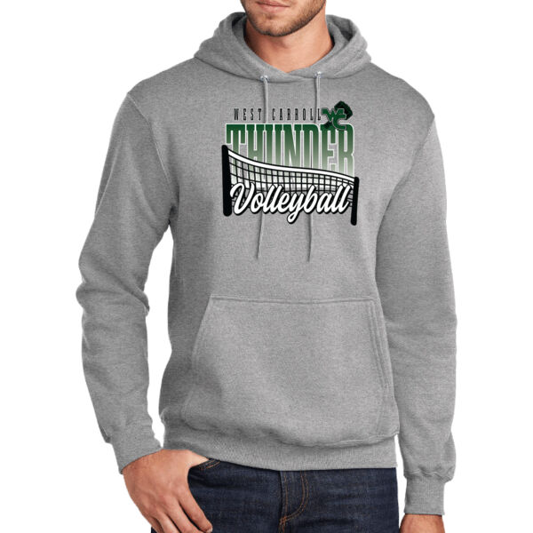 West Carroll JH Volleyball 2026 Logo 1 - Tall Core Fleece Pullover Hooded Sweatshirt Thumbnail