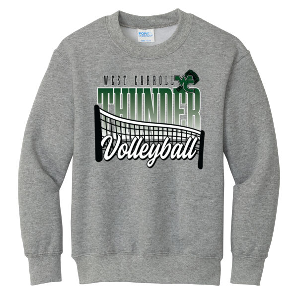 West Carroll JH Volleyball 2026 Logo 1 - Youth Core Fleece Crewneck Sweatshirt Thumbnail