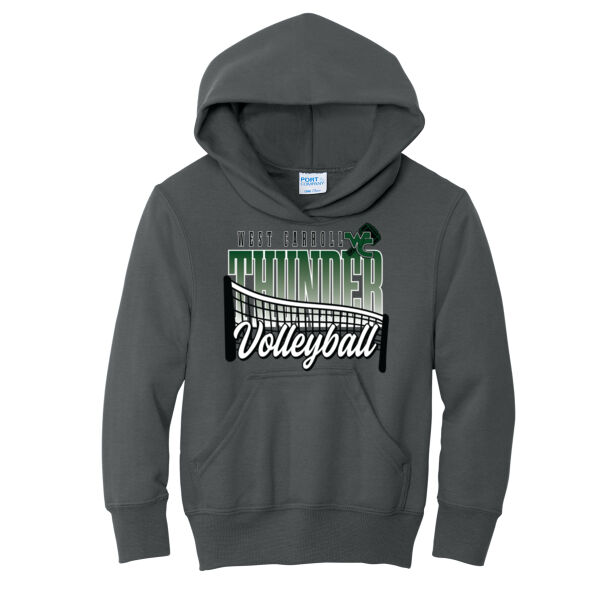 West Carroll JH Volleyball 2026 Logo 1 - Youth Core Fleece Pullover Hooded Sweatshirt Thumbnail