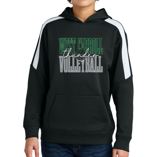 West Carroll JH Volleyball 2026 Logo 2 - Youth Sport Wick ® Fleece United Pullover Hoodie Thumbnail