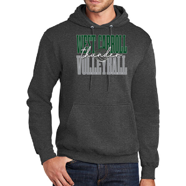 West Carroll JH Volleyball 2026 Logo 2 - Tall Core Fleece Pullover Hooded Sweatshirt Thumbnail