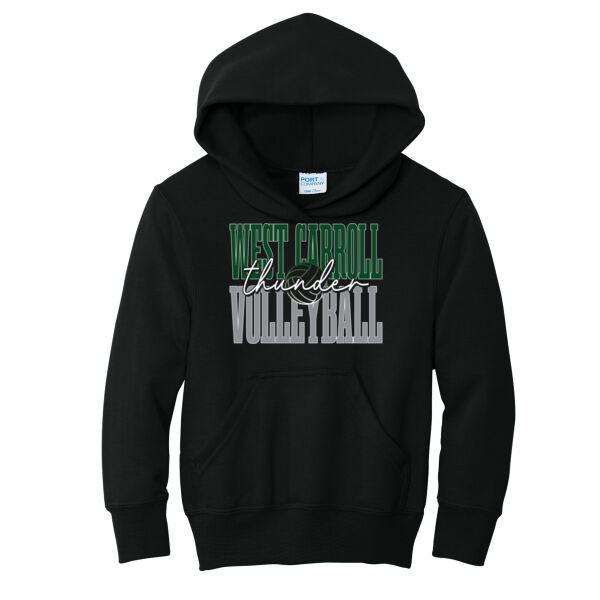 West Carroll JH Volleyball 2026 Logo 2 - Youth Core Fleece Pullover Hooded Sweatshirt Thumbnail