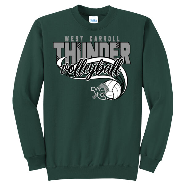 West Carroll JH Volleyball 2026 Logo 3 - Core Fleece Crewneck Sweatshirt Thumbnail