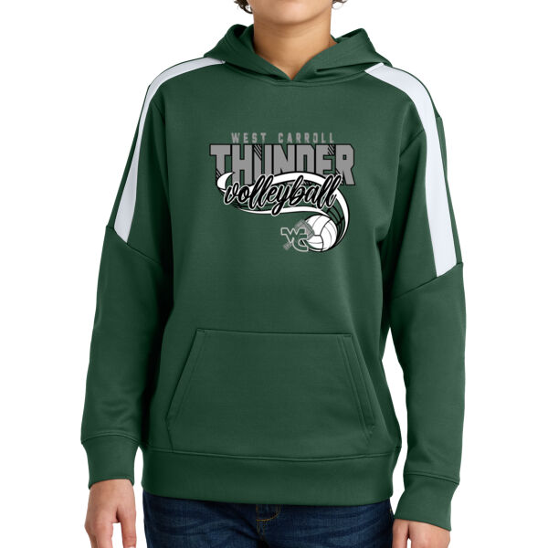 West Carroll JH Volleyball 2026 Logo 3 - Youth Sport Wick ® Fleece United Pullover Hoodie Thumbnail