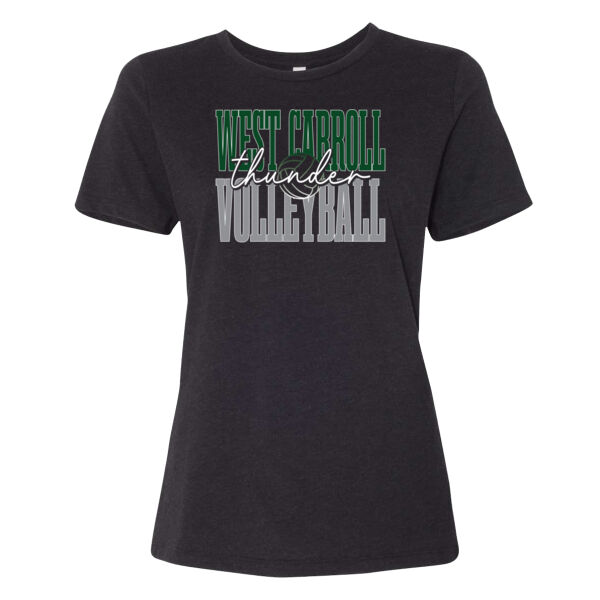 West Carroll JH Volleyball 2026 Logo 2 - Women’s Relaxed Fit Heather CVC Tee Thumbnail